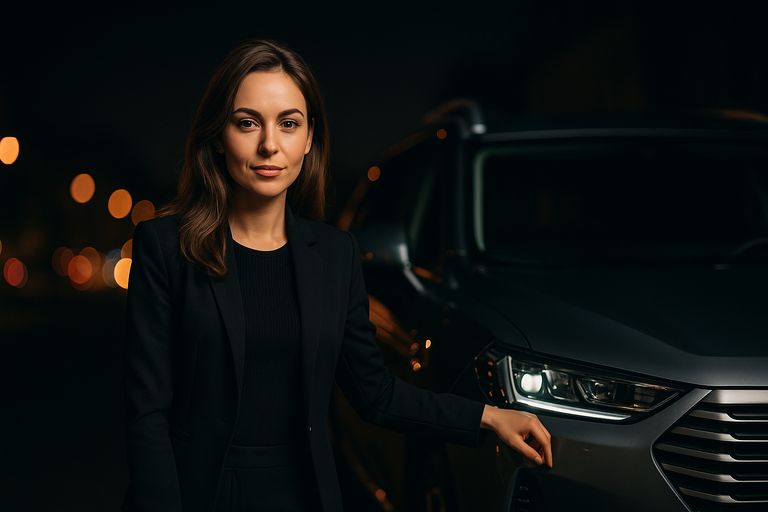 Ночной город, силуэт у кроссовера — обложка сравнения PHEV и EREV